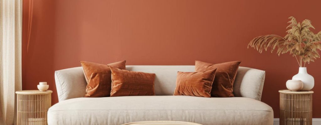 salon-style-scandinave-canape-beige-mur-coussins-corail